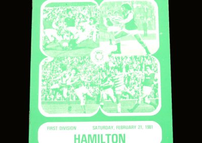 Hibs v Hamilton 21.02.1981 - Gone but still on the cover