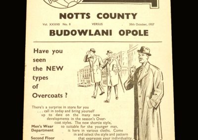 Notts County v Budowlani Opole (Poland) 30.10.1957 (Friendly)