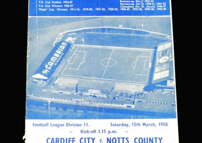 Notts County v Cardiff 15.03.1958