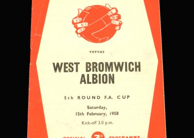 West Brom v Sheff Utd 15.02.1958 FA Cup 5th Round