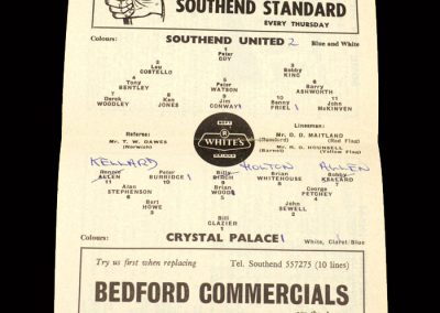 Crystal Palace v Southend 26.12.1963