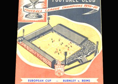 Burnley v Reims 16.11.1960 European Cup