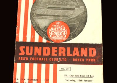 Sunderland v Aston Villa 12.01.1963 - League Cup Semi Final 1st Leg
