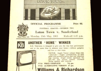Sunderland v Luton 13.05.1963