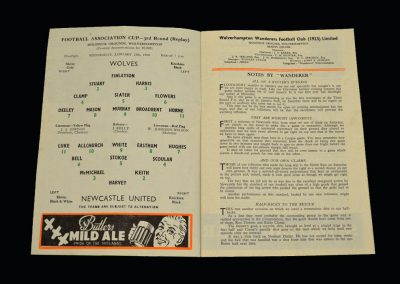 Wolves v Newcastle 13.01.1960 - FA Cup 3rd Round Replay