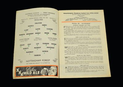 Wolves v Notts Forest 18.04.1960
