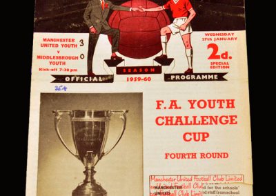 Man Utd Youth v Middlesbrough Youth 27.01.1960
