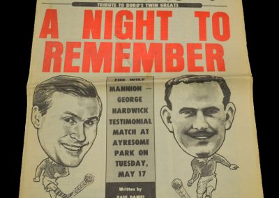 Middlesbrough 11 v England 11 17.05.1983 - Wilf Mannion and George Hardwick Testimonial