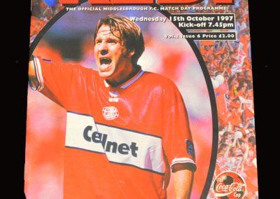 Middlesbrough v Sunderland 15.10.1997 - League Cup 3rd Round