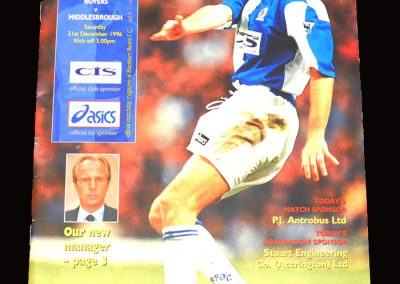Middlesbrough v Blackburn 21.12.1996 - Postponed
