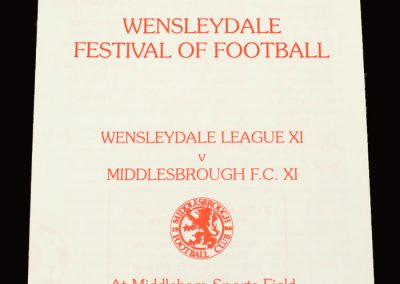 Middlesbrough 11 v Wendleydale League 11 17.07.1996 - Friendly
