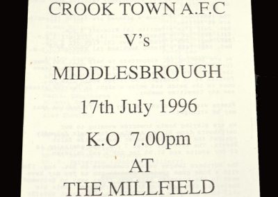 Middlesbrough v Crook Town 17.07.1996 - Friendly