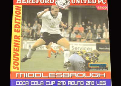 Middlesbrough v Hereford 24.09.1996 - League Cup 2nd Round 2nd Leg