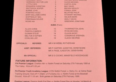 Man Utd Reserves v Notts Forest Reserves 24.02.1999