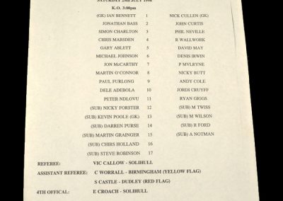 Man Utd v Birmingham 25.07.1998 - Friendly