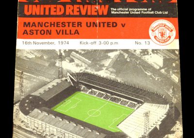 Man Utd v Aston Villa 16.11.1974