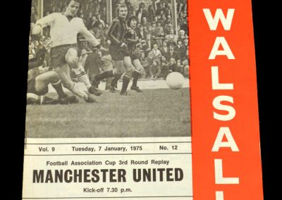 Man Utd v Walsall 07.01.1975 - FA Cup 3rd Round Replay