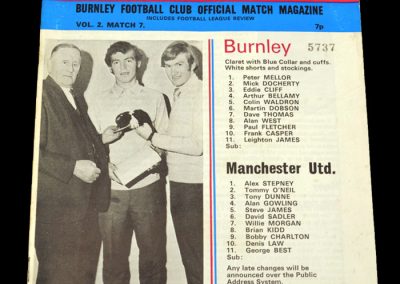 Man Utd v Burnley 18.10.1971 - League Cup 3rd Round Replay