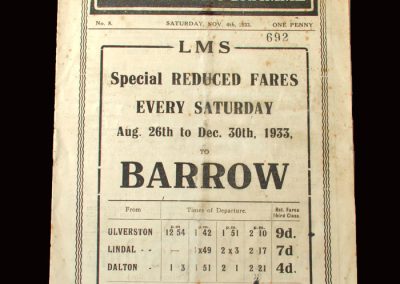 Barrow v Hartlepool 04.11.1933