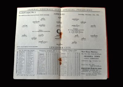 Arsenal v Leicester 15.12.1934