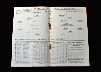 Arsenal v Sheff Wed 02.02.1935