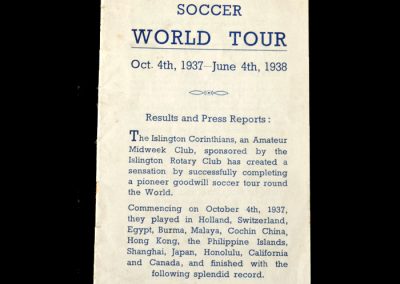 Islington Corinthians World Tour Summary