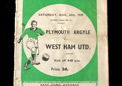 Plymouth v West Ham 26.08.1939