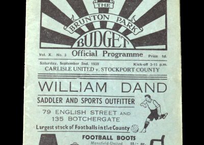 Carlisle v Stockport 02.09.1939