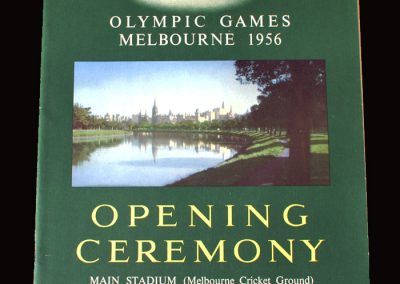 Opening ceremony programme - Olympic games 1956