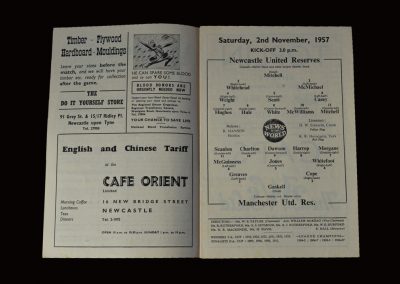 Man Utd Reserves v Newcastle Reserves 02.11.1957