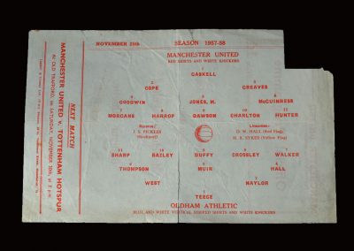 Man Utd Reserves v Oldham Reserves 25.11.1957 (Manchester Senior Cup Semi Final)