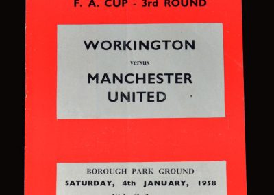 Man Utd v Workington 04.01.1958 - FA Cup 3rd Round