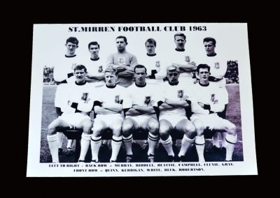 St Mirren Team Photo 1963