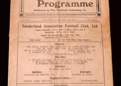 Sunderland v Chatham 10.01.1914 - FA Cup 1st Round