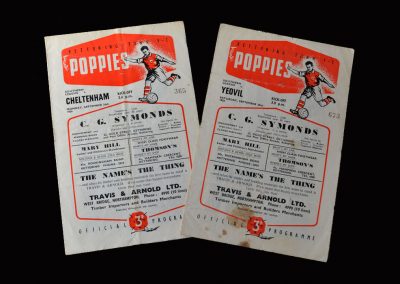 Kettering v Cheltenham 24.09.1956 | Kettering v Yeovil 29.09.1956