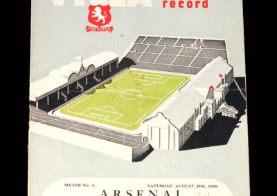 Arsenal v Aston Villa 29.08.1953