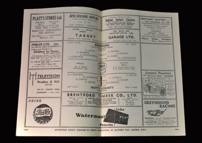 Brentford v Notts County 19.09.1953 - Lawton still listed for Brentford