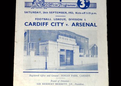 Arsenal v Cardiff 26.09.1953