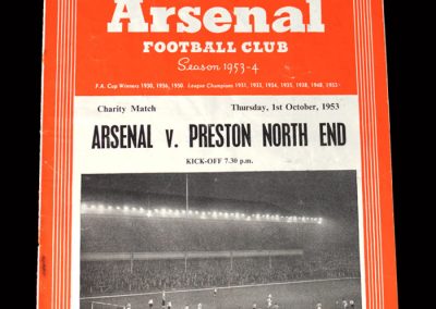 Arsenal v Preston 01.10.1953 - James & Lewis Testimonial