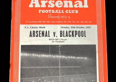 Arsenal v Blackpool 12.10.1953 - Charity Shield