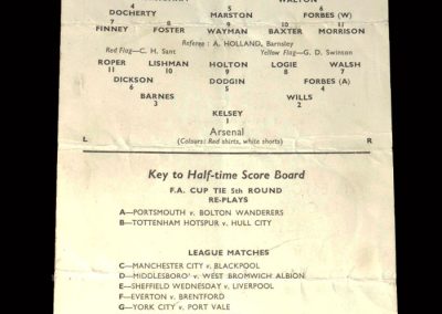 Arsenal v Preston 24.02.1954