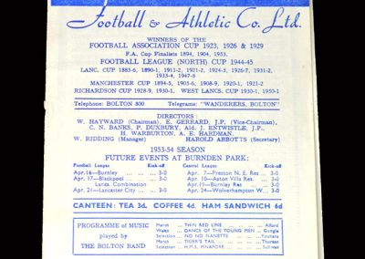 Arsenal v Bolton 03.04.1954