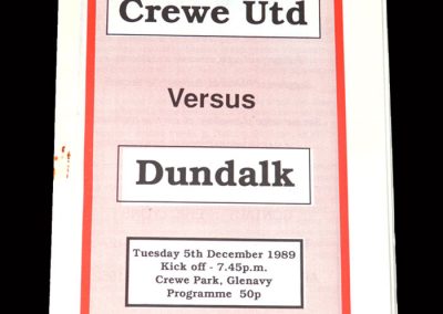 Crewe Utd v Dundalk 05.12.1989