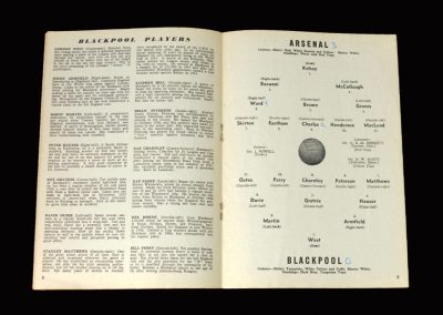 Arsenal v Blackpool 07.10.1961 (last game for Blackpool)