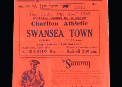 Charlton v Swansea 18.04.1930