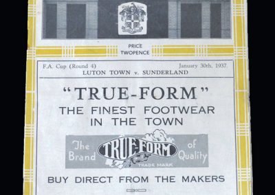 Luton v Sunderland 30.01.1937 - FA Cup 4th Round