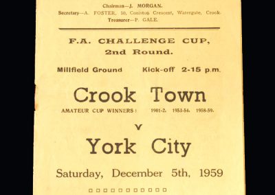 Crook v York 05.12.1959 - FA Cup 2nd Round