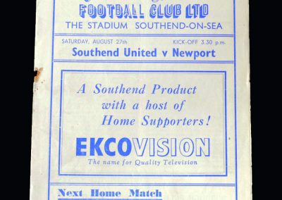 Southend v Newport 27.08.1949