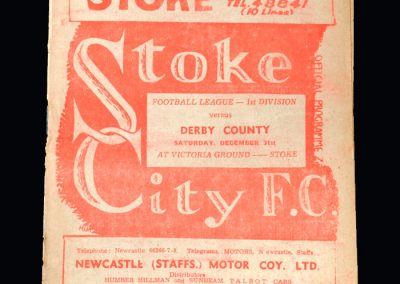 Stoke v Derby 31.12.1949