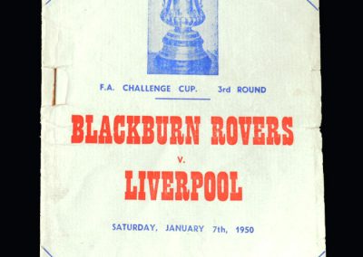 Blackburn v Liverpool 07.01.1950 - FA Cup 3rd Round